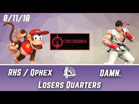 Nemesis II - RHS | Qphex (Diddy Kong) Vs. DAMN. (Ryu) - Losers Quarters