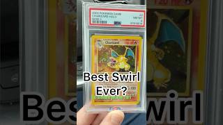 The PERFECT Holo Swirl on this Charizard 🔥🌀. #basesetcharizard #pokemoncollector #rarepokemon