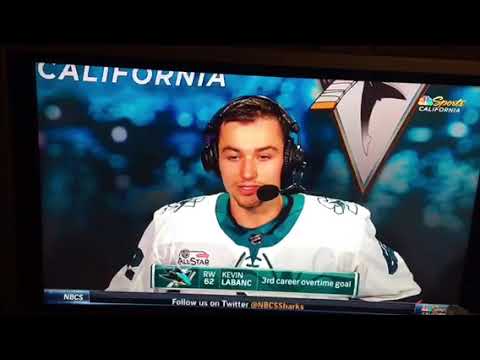 San Jose Sharks, Kevin Labanc TV interview discussing training in the off-season with Cathy Andrade.