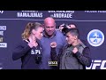 UFC 261: Valentina Shevchenko vs. Jessica Andrade Press Conference Staredown - MMA Fighting