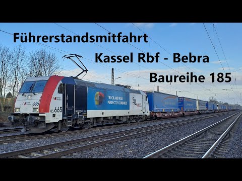 Führerstandsmitfahrt von Kassel Rbf nach Bebra, Lokomotion Baureihe 185 - Umleitung