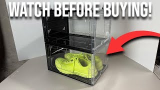 9 Pack Hard Sturdy Thickened Rigid XX Large Shoe Storage Organizer for Closet, Clear Stackable Sneak