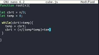 Learn to find cube root without using Math.cbrt() in Javascript.