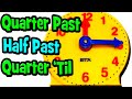 TELLING TIME For Kids With Analog Clock Quarter Past Half Past Quarter Til
