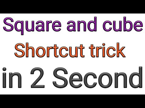 Square and Cube shortcut tricks in 2 Second Video