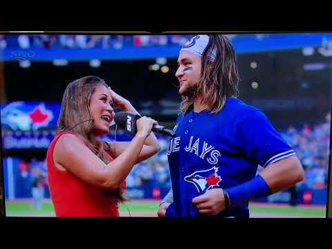 MLB Reporter Hazel Mae Gets Soaked During Blue Jays Postgame Interview