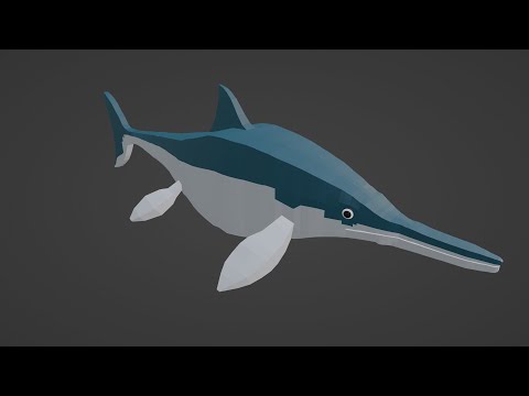 Ichthyosaurus Communis Modeling In Blender 3.4.1 Timelapse