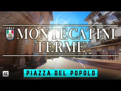 Walking Montecatini Terme the Piazza del Popolo in Tuscany, Italy