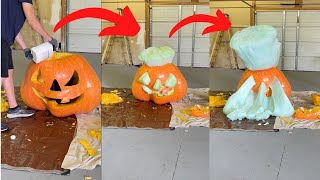 Giant 500LB Pumpkin Elephant Tooth Paste Experiment #Shorts