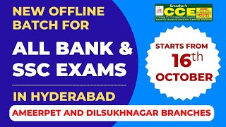 Best Bank and SSC Coaching Institute in Hyderabad - SBI PO,  SBI Clerk, FCI, SSC CGL, SSC CHSL Exams