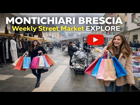 Montichiari Brescia Weekly Street Market 🇮🇹 | Italy Local Market Walk 4K (brescia italy)
