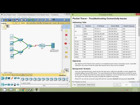 11.4.3.6 Packet Tracer - Troubleshooting Connectivity Issues