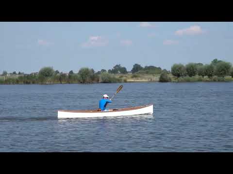 Paddling the Kombi canoe (Michael Storer design) solo.