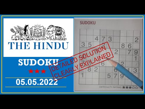 How to Solve 3 Star Hindu  Sudoku May 05, 2022 -  Step By Step Solution