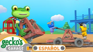 Los Mecánicos y las vías misteriosas |🐸 Garaje de Gecko | Carros para niños | Vídeos educativos