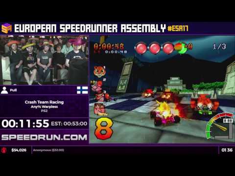 #ESA17 Speedruns - Crash Team Racing [Any% Warpless] by Pull