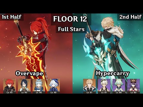 Diluc Plunge Overvape + Pyro Varka | 6.4 Spiral Abyss Floor 12 9 Stars | Genshin Impact