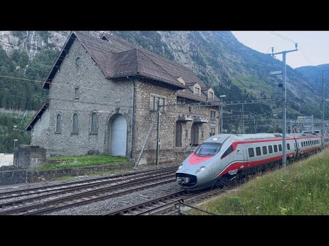 Zugverkehr Gotthardbahn Gotthard Bahn Bergstrecke Juli 2024 Trainspotting Umleiterverkehr