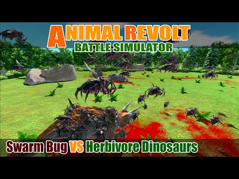 Swarm Bug vs Herbivore Dinosaurs - Animal Revolt Battle Simulator