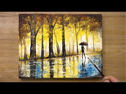 acrylic painting 'the rainy day' cotton swabs painting by jay lee painting