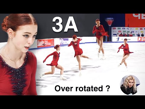 Trusova over rotated 3A - Eteri: were you going for a 4A ?
