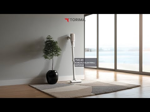 Torima TVC-01 Beyaz Elektrikli Dikey Süpürge 600W Vakum Süpürge