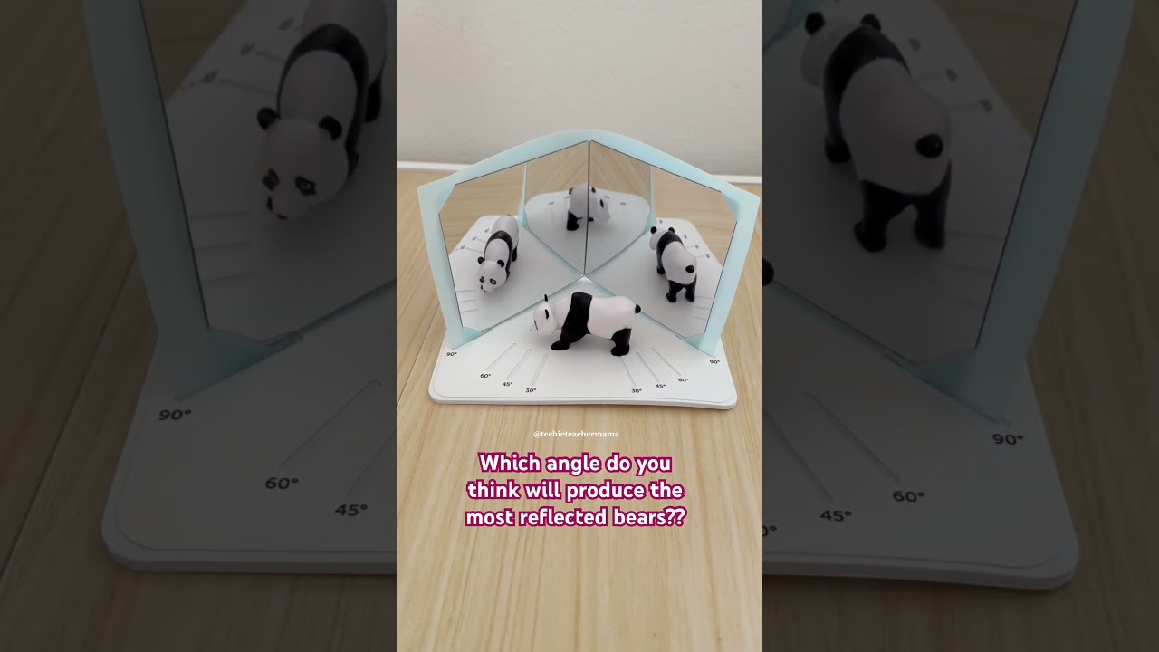 Angled mirrors can encourage curiosity in math with observing reflections!