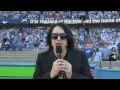 Paul Stanley Sings The National Anthem at Dodger Stadium - Interview Included