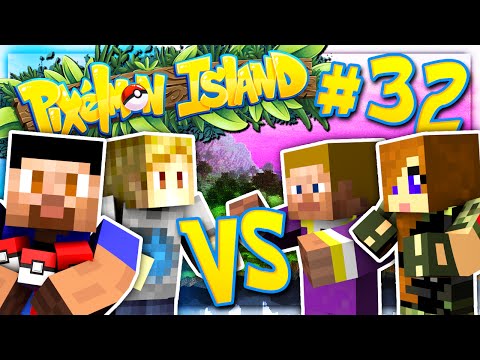 DOUBLE BATTLES! - PIXELMON ISLAND SMP #32 (Pokemon Go Minecraft Mod)