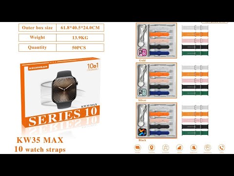 KEQIWEAR KW35 MAX SMART WATCH SERIES'10 10 watch straps Wireless Charging