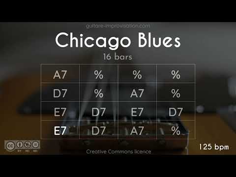 Chicago Blues Shuffle - 16 bars (A) : Backing Track