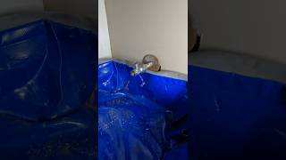 Replacing a leaking compression shut off valve for a toilet 🚽💦 #plumbing #plumber #asmr #diy