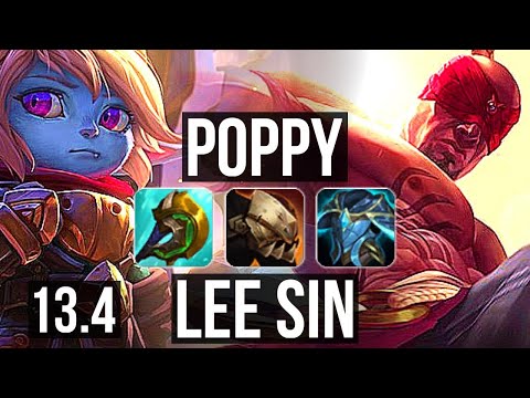 POPPY vs LEE SIN (JNG) | 7/0/12, 1200+ games, 1.1M mastery, Godlike | KR Challenger | 13.4