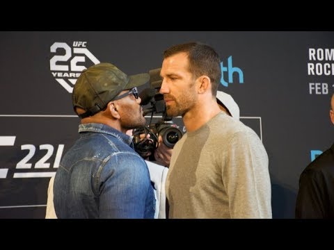 UFC 221 Yoel Romero vs Luke Rockhold press conference face off