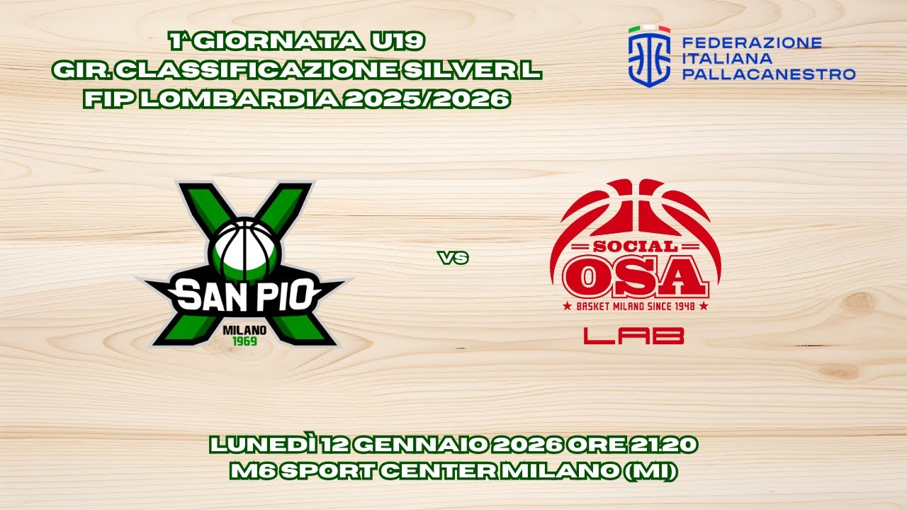 Velasca San Pio X Milano vs SocialOSA Basket Milano