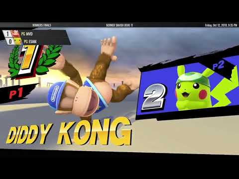 Sooner Smash Dojo 77 - PG | MVD (Diddy Kong) vs PG | ESAM (Pikachu) - Winners Finals
