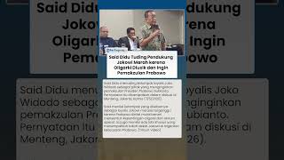 Said Didu Sebut Loyalis Jokowi Dorong Pemakzulan Prabowo akibat Kepentingan Oligarki Terganggu