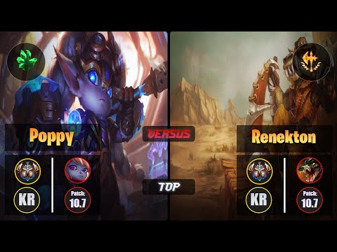 Challenger POPPY [Grasp of the Undying] (Top) VS  RENEKTON - Challenger KR Patch 10.7
