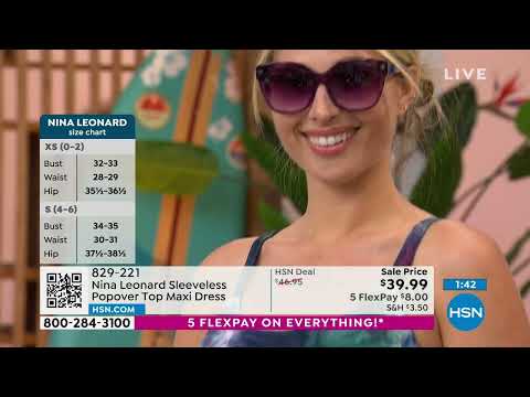 Nina Leonard Sleeveless Popover Top Maxi Dress