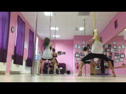 Maija , Lauma, Evgenija ,Olga At " Scorpions Pole Dance" school Latvia Rīga 2017