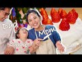 Make Christmas Cake w/ Daddy & Mommy | Vlog Recipe | Strawberry Short Cake