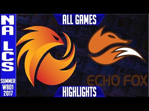Echo Fox vs Phoenix1 Highlights ALL GAMES NA LCS Week 8 Summer 2017 FOX vsP1