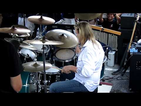 Nicko McBrain peforming Wasted Years live @ Rock N Roll Ribs - 4/15/2011