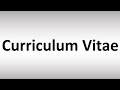 How to Pronounce 'Curriculum Vitae' Correctly