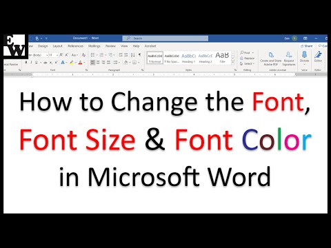 How to Change the Font, Font Size, and Font Color in Microsoft Word Video