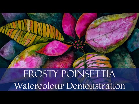 WATERCOLOR POINSETTIA Tutorial - How to Paint a Stunning Christmas Flower video