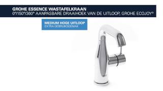 Grohe Essence hoge wastafelkraan L-size met draaibare uitloop en trekwaste - Supersteel