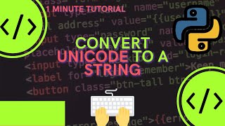 Download lagu How to convert a Unicode string to a string in Python #shorts mp3