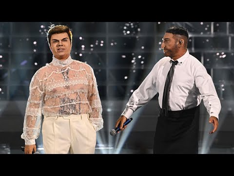 Francesco Paolantoni e Gabriele Cirilli - Mahmood e Blanco cantano "Brividi" - 30/09/2022