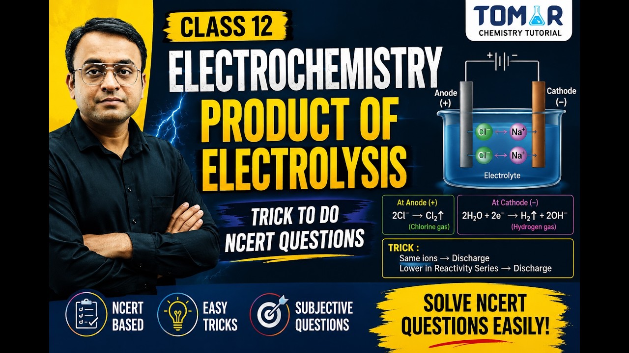Class 12- Electrochemistry || Product of electrolysis|| trick to do ncert questions
